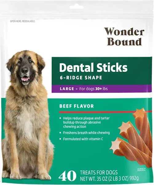 Amazon Brand Wonder Bound Chicken Flavor Dental Sticks Dogs