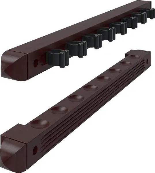 Viper 8 Cue Wall Rack, 2 Piece, Mahogany Finish