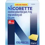 Nicorette Gum Original 4mg 170 Pieces