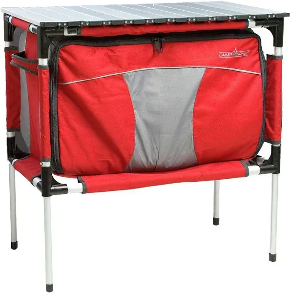 New Camp Chef Sherpa Table And Organizer Fits 4 Zippered Storage Bags Black/Red