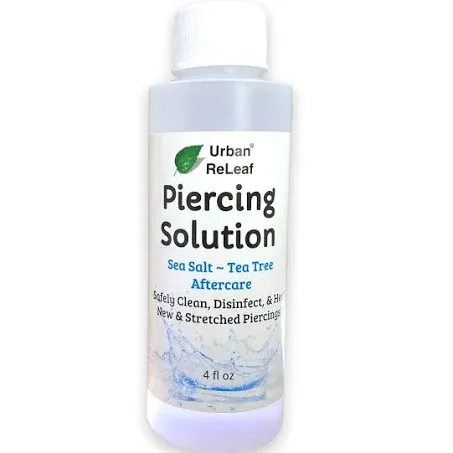 Urban ReLeaf Piercing Solution ! Healing Sea Salts & Tea Tree AFTERCARE 4 oz ...