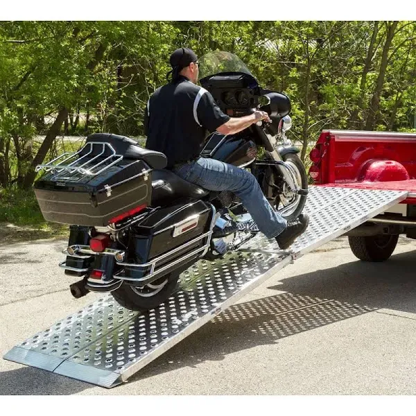 10' Aluminum Bi-Fold Ramp 3,000 lb. Capacity Big Boy Motorcycle 2-Piece Loading Ramp by Black Widow MF2-12038-EZ