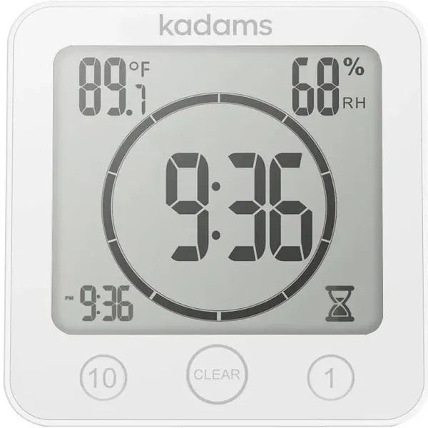 Kadams K0007STHW White Digital Waterproof Bathroom Shower &amp; Kitchen Clock Timer