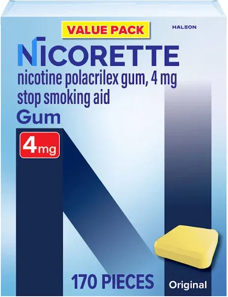 Nicorette Gum Original 4mg 170 Pieces