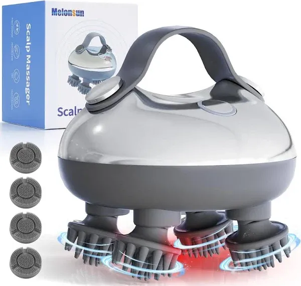 Portable Electric Scalp Massager, Rechargeable IPX7 Waterproof Heated Scalp M...