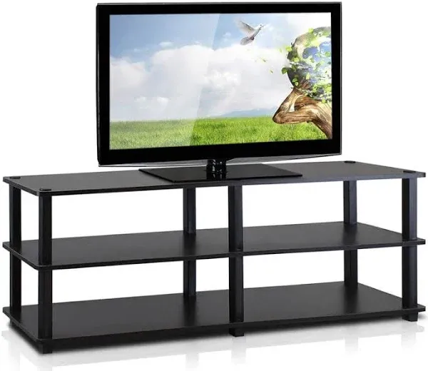 Furinno Turn-S-Tube No Tools 3-Tier Entertainment TV Stands Espresso/Black