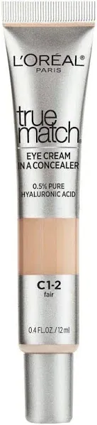 L’Oréal Paris Cosmetics True Match Eye Cream in a Concealer, Fair C1-2, 0.4 oz