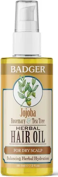 Badger Jojoba Rosemary & Tea Tree Herbal Hair Oil (2 fl oz)