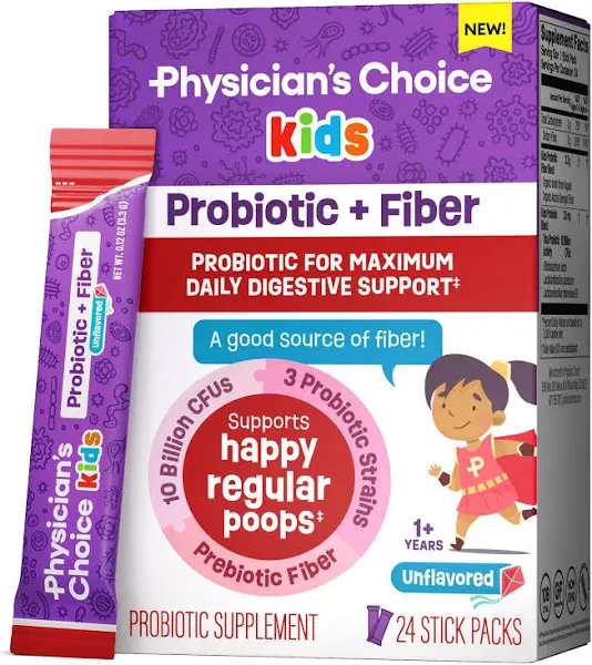 Physician's Choice Kids Probiotic + Prebiotic Fiber Packets