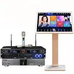 2024 Pihaosen New Chinese Karaoke Machine KV-V5 MAX Karaoke Player, with Reverb Wireless Microphone, 22-inch capacitive Touch Screen Free Cloud Download Function YouTube APP Online Play