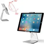 Viozon iPad Pro Stand, Tablet Stands 360° Rotatable Aluminum Alloy Desktop Mount Stand Compatible with 7-13inch iPad Pro iPadAir iPad Mini Surface and Surface Pro (Silver General)