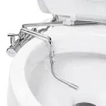 Brondell Side-Mounted All Metal Attachable Bidet with Adjustable Spray Wand, Dual Temperature in Silver