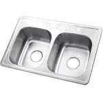 Gourmetier GKTD33227 Drop-in Double Bowl Kitchen Sink