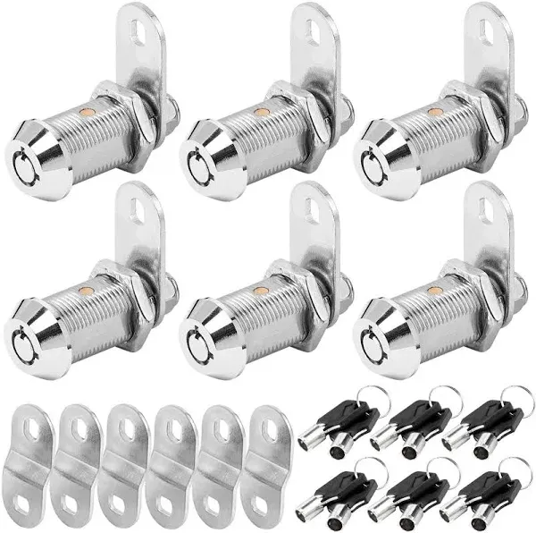 Cam Lock RV Storage Locks Keyed Alike,1-1/8" Fits on 7/8" Max Door Thickness, RV Locks for Compartment Door, Camper, Trailer, Cabinet Locks with Keys(1-1/8 Inch 2Pack)