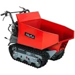 XtremepowerUS Power Wheel Barrow All-Terrain Cart 6.5hp 1100lbs Capacity Track Wheel Gas-Powered Engine 61036