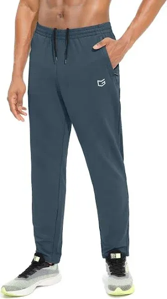 G Gradual Mens Sweatpants Zipper Pockets Tapered Track Athletic Slim Fit Pants for Running, Exercise, Workout