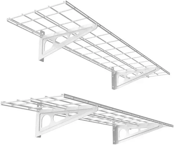 Fleximounts 2-Pack 1x4ft 12-inch-by-48-inch Wall Shelf Garage Storage Rack Wall Mounted Floating Shelves