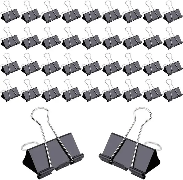 144 Pcs Binder Clips, 1-Inch Medium Paper Clamps for Document Clamp, File, 