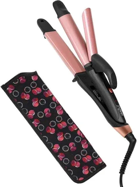 2 in 1 Travel Curling Flat Iron Dual Voltage Mini Hair Straightener and Curler (Rose Gold)