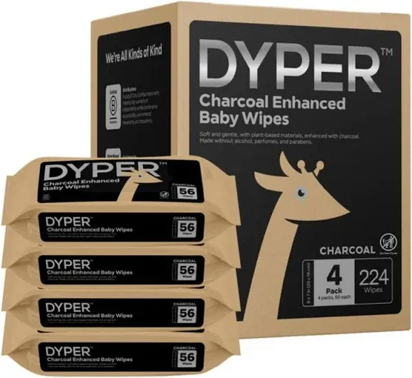 Dyper Charcoal Enhanced Baby Wipes