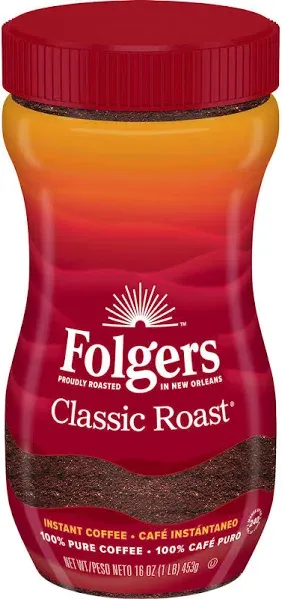 Classic Roast Instant Coffee Crystals Folgers