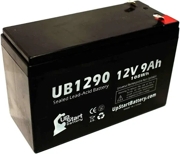 Replacement for APC Back-UPS CS 500 BK500 Battery - Replacement UB1290 Universal Sealed Lead Acid Battery (12V, 9Ah, 9000mAh, F1 Terminal, AGM, SLA) - Includes Two F1 to F2 Terminal Adapters