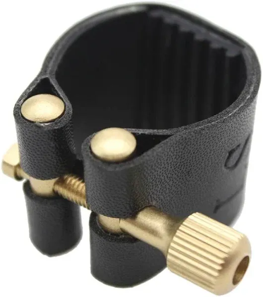 Andoer Artificial Leather Compact Durable Ligature Fastener for Alto Sax Saxophone