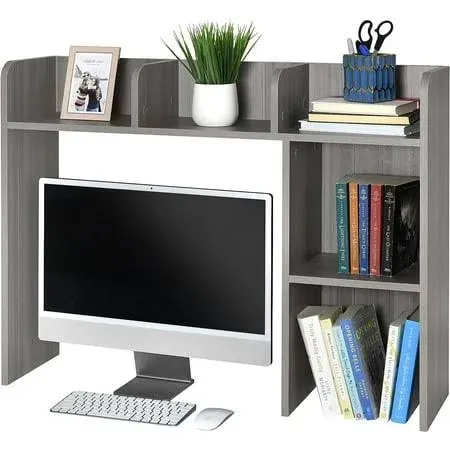 Sturdy and Elegant Wood Dorm Desk Bookshelf Organizer