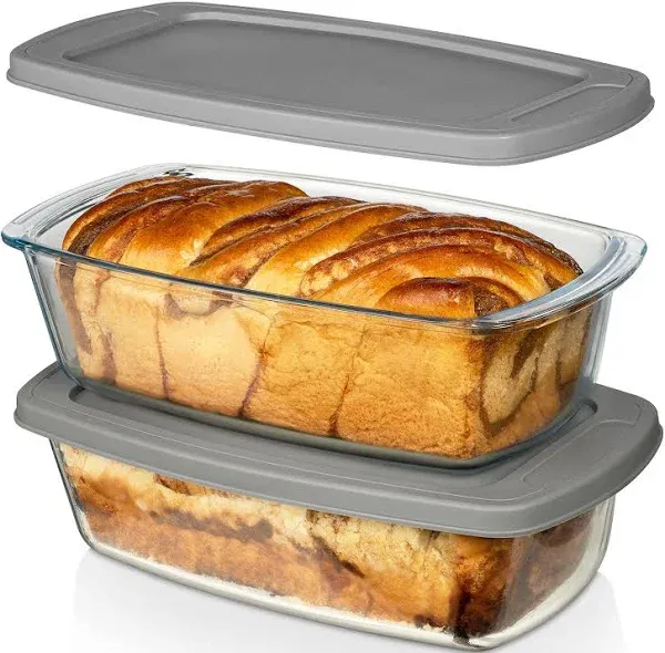 Large Superior Glass Loaf Pan Set of 2