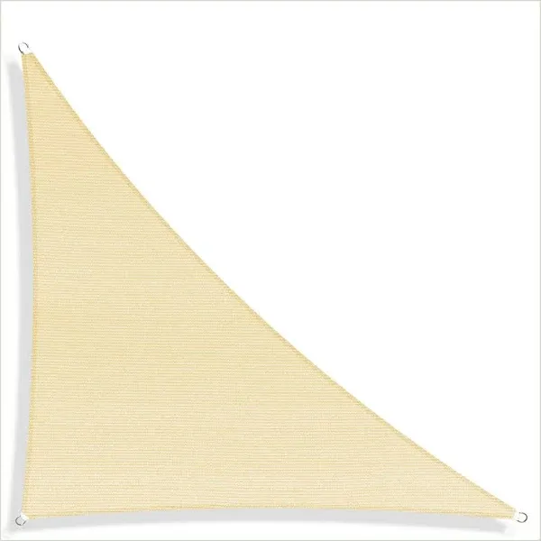 ColourTree CTAPT32 Custom Size Order to Make 22' x 22' x 22' Beige Triangle Sun Shade Sail Canopy Mesh Fabric UV Block UPF50 - Commercial Heavy Duty - 190 GSM - 3 Years Warranty