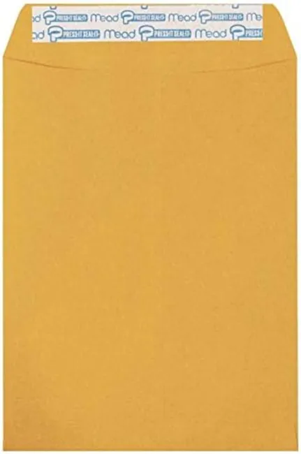 Meadwestvaco 76086 9 X 12 Heavyweight Kraft Press-It-Seal-It Envelopes 25 Ct