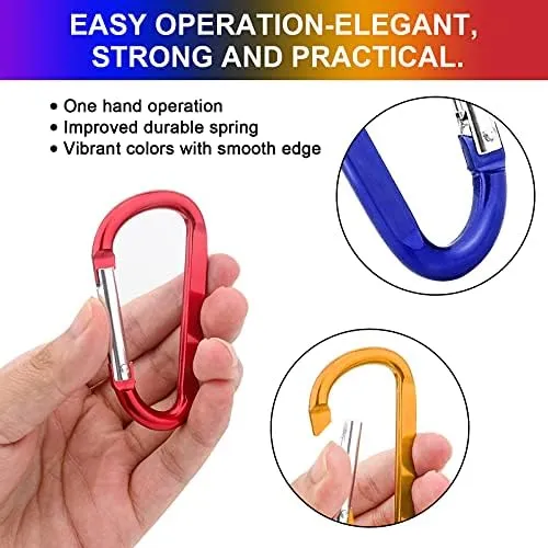 10 Pack 3'' Aluminum Spring Snap Hook Carabiner D Ring Carabiner Clip Camping Accessories Fishing Hiking Traveling and Keychain Craebuer