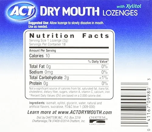 Act Dry Mouth Lozenges Mint