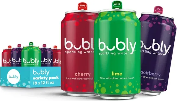 bubly Sparkling Water, Lime, 12 ounce Cans (Pack of 8)