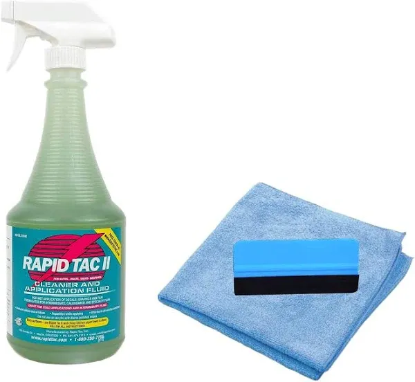 Rapid Tac II Vinyl Wrap Application Fluid Kit with Squeegee and Towel