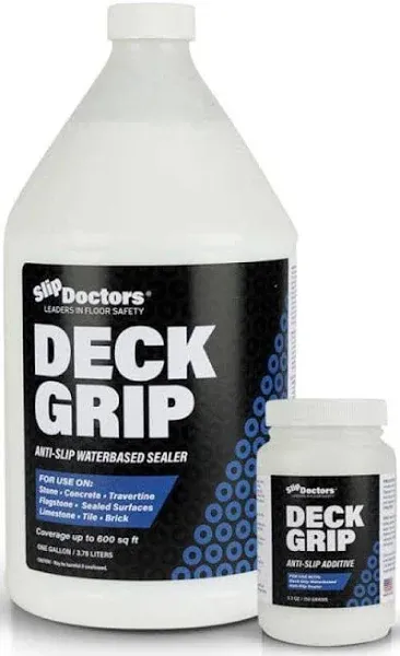 SlipDoctors Deck Grip S-CT-DECKGRP1G 1 Gallon Clear Indoor & Outdoor Non-Slip Sealer for Concrete