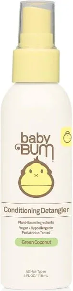 Baby Bum Conditioning Detangler Spray | Leave-In Conditioner Treatment with Soothing Coconut Oil| Natural Fragrance | Gluten Free and Vegan | 4 FL OZ