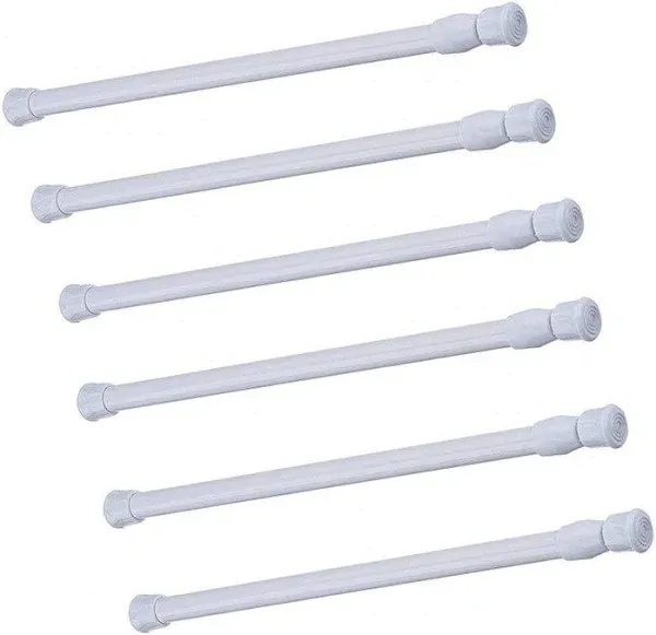 qinsou 4 Pack Tension Rods Adjustable Spring Steel Cupboard Bars Tension Curtain Rod Shower Rod Closet Rod Tensions Rod