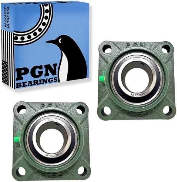 PGN Bearings 4-Bolt Flange Unit Reinforced Housing 1-5/8&#034; Bore UCF209-28