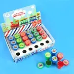 TINYMILLS 24 Pcs Train Stampers for Kids