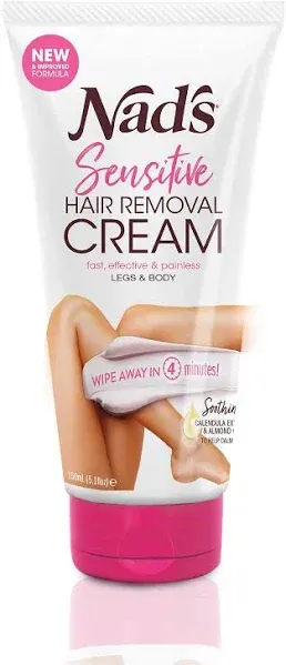 Nad's Hair Removal Cream for Women - Sensitive Depilatory Cream for Body & Legs, 5.1 Oz