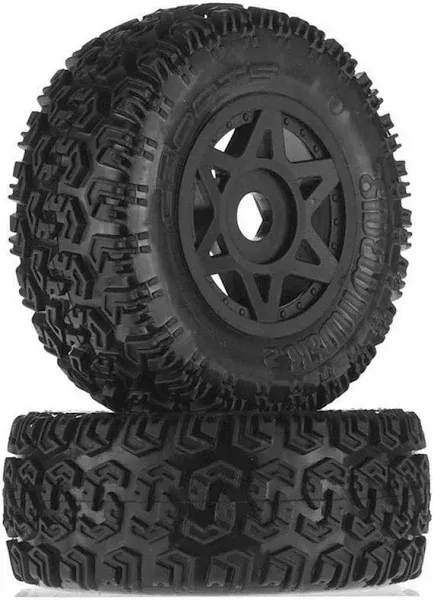 Arrma 6S Glued Dboots Sidewinder Tires &amp; Wheel Set (Black) (2) [ARA550003]