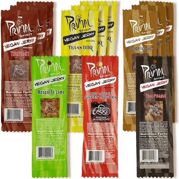 Primal Spirit Vegan Jerky Most Popular Flavors Pack