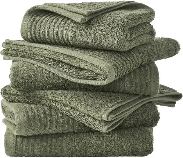 100% Cotton Ribbed Border Bath Towels | Kasper Collection by Great Bay Home