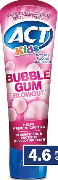 Act Kids Toothpaste, Bubble Gum Blowout - 4.6 oz