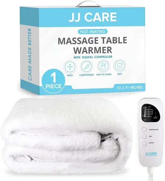 JJ CARE Massage Table Warmer 31"x71", Digital 5 Heat Control Massage Bed Warmer Fleece Pad w/Detachable 12 FT Cord, Table Warmer Massage Therapy w/Overheat Protection, Massage Table Heating Pad