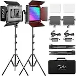 Gvm 1000D Rgb Led Video Light With 2 Softboxes, Photography Lighting Kit With