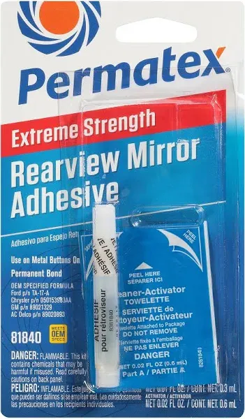 Permatex 81840 Professional Strength Extreme Rearview Mirror Adhesive Glue KIT