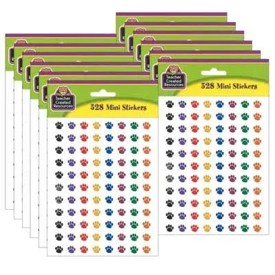 Teacher Created Resources Colorful Paw Prints Mini Stickers