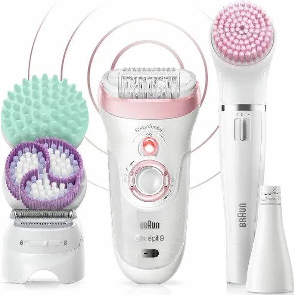 Braun Silk-Epil Beauty Set 9 9-985 Deluxe 7-in-1 Cordless Wet & Dry Hair Removal Epilator for Women